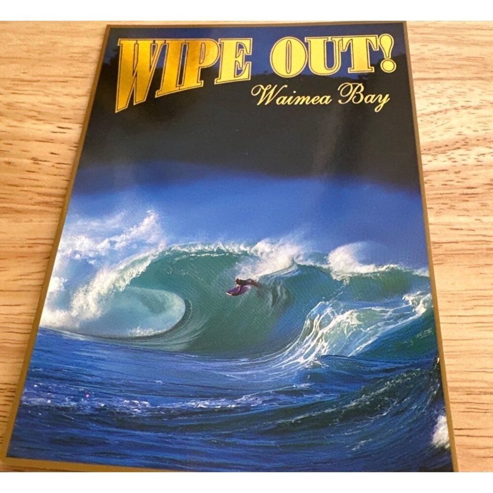 "Wipe Out! Waimea Bay" Postcard By Island Heritageof Hawaii  Sku 0192